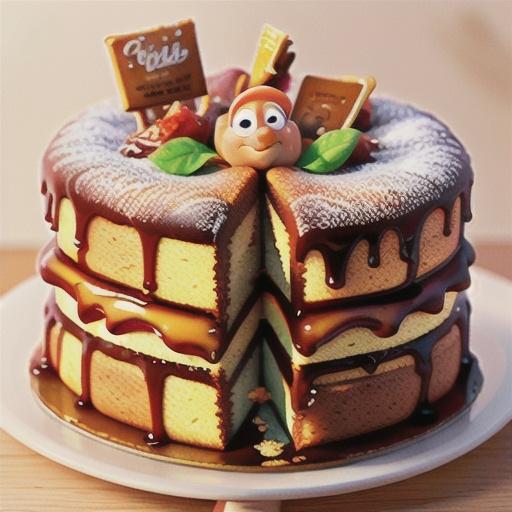 Orange cake with toffee syrup