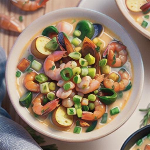 Prawn, potato and chorizo chowder