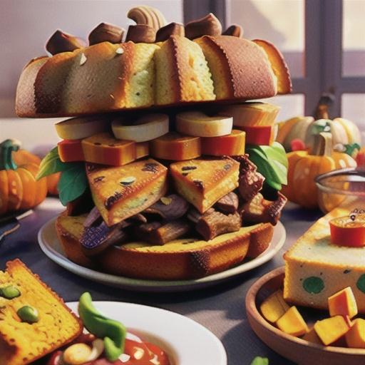 Pulled Pork and Pumpkin Cornbread Torta