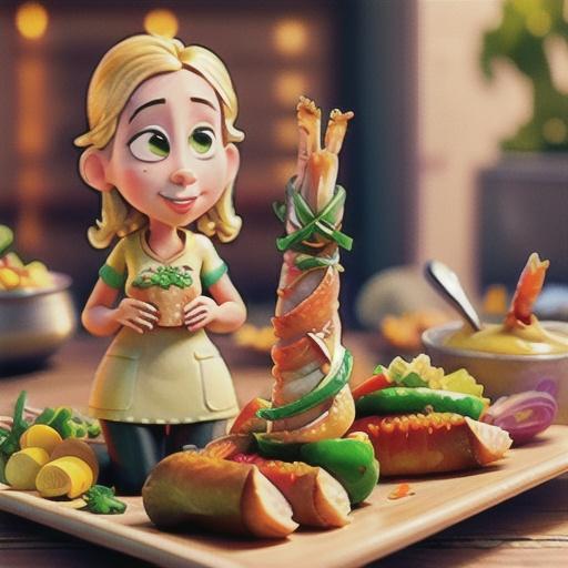 Prawn baguettes with pickled spring vegetables and saffron aioli