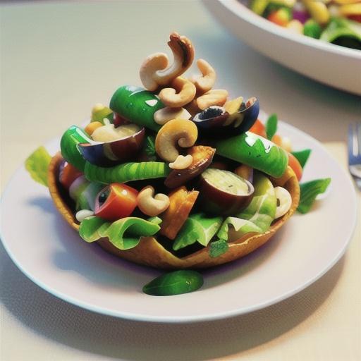 Mandarin, chicken and cashew salad