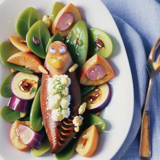 Smoked trout with snow pea salad