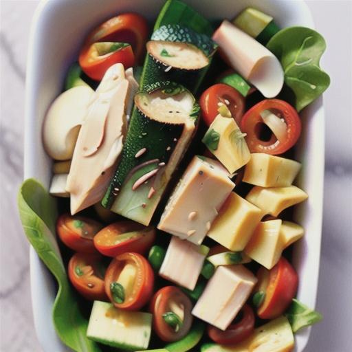 Creamy chicken and roast vegetable salad recipe