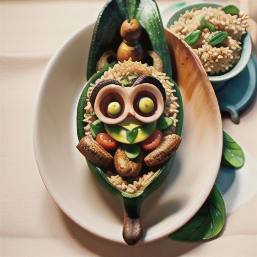 Vegan Stuffed Squash with Brown Rice and Mushrooms