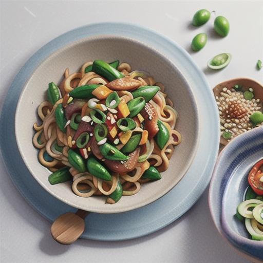 Turkey buckwheat noodle stir-fry with kimchi