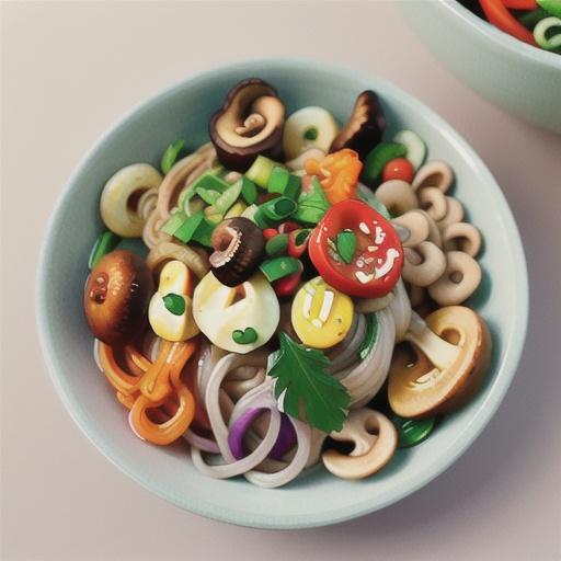 Soba noodles with mixed mushrooms and greens recipe
