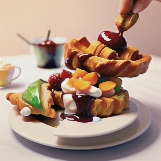 Croissants with apricot compote