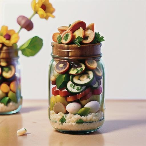 Egg and quinoa in a jar