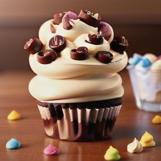 German Chocolate Cupcakes with Ice Cream "Frosting"