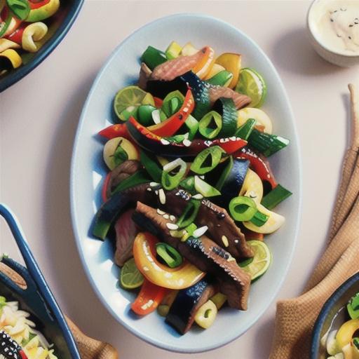 Lime, black pepper and ginger beef stir-fry