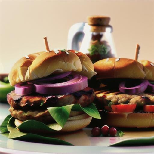 Grilled Turkey Burgers with Cranberry Horseradish Dressing