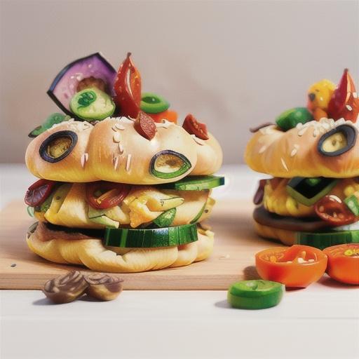 Vegie-stuffed focaccia