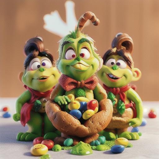 Grinch Cookies with M&M's