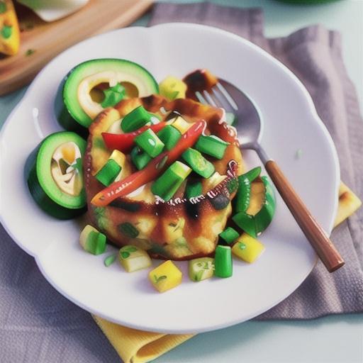 Zucchini and chilli egg foo yung