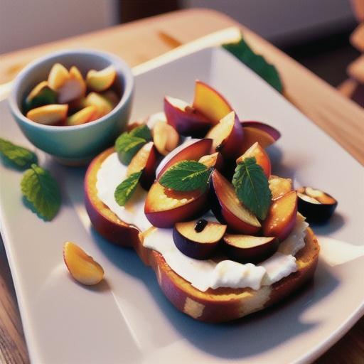 Grilled Honey-Nectarine Ricotta Toast