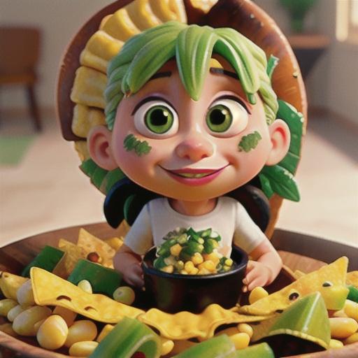 Bean and corn nachos