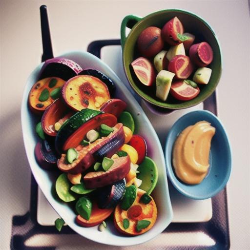 Spiced beef and sweet potato salad with beetroot hummus recipe