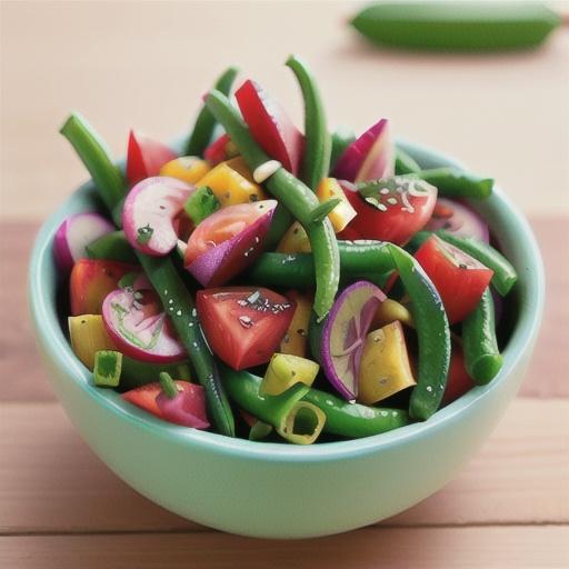Green bean and radish chopped salad