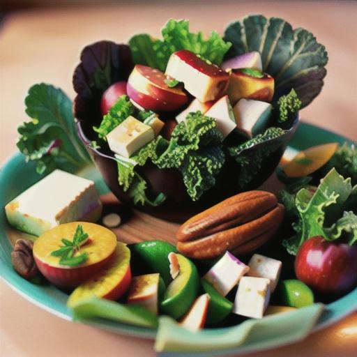 Raw Kale Salad with Feta, Apples, and Pecans