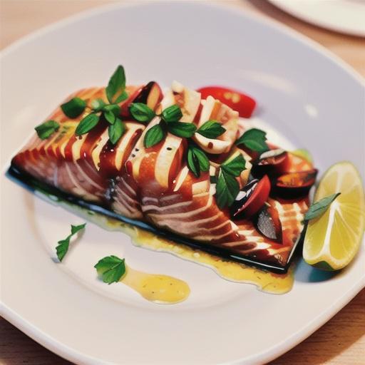 Tomato, herb and pine nut salmon