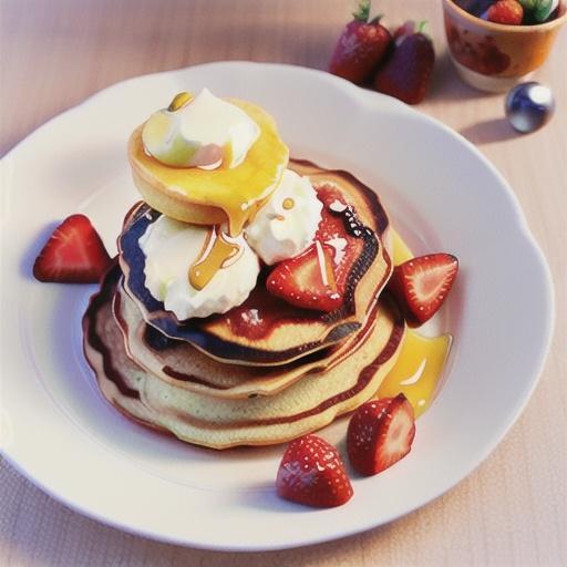 Ricotta pikelets with strawberries