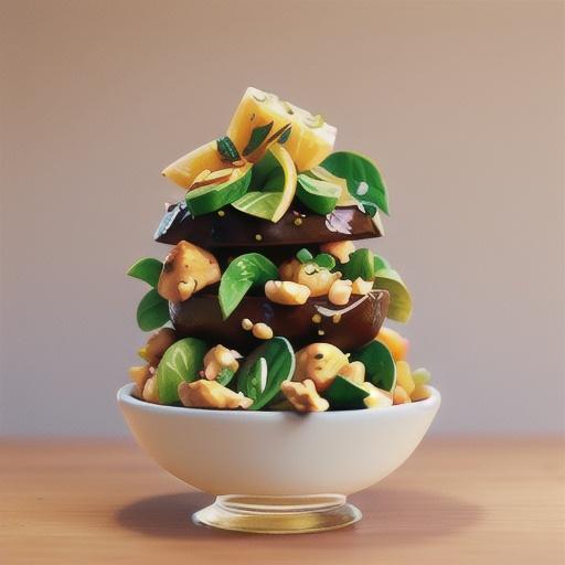 Lemon chicken and walnut salad