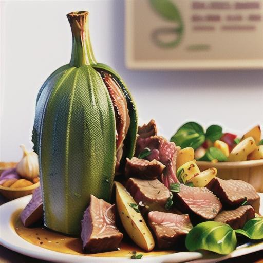 Herb and garlic beef with crisp potatoes