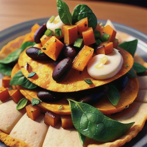Butternut Squash and Black Bean Tostadas