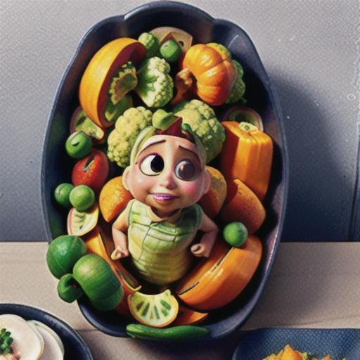 Cauliflower, pumpkin and pea korma