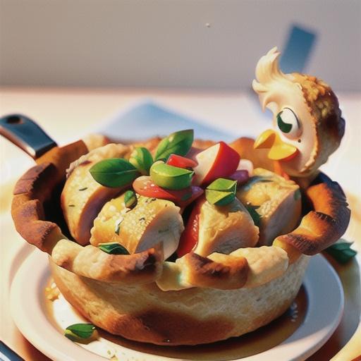 Chicken cooked in a salt crust