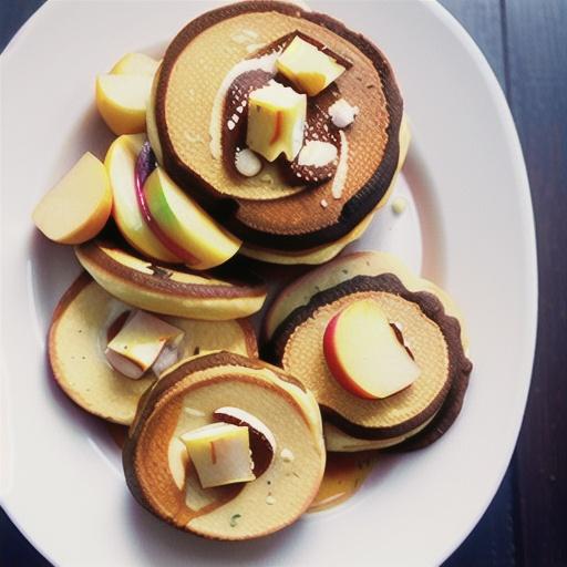 Caramelised-apple buttermilk hotcakes with cinnamon butter
