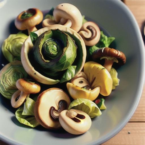Savoy Cabbage and Mushrooms