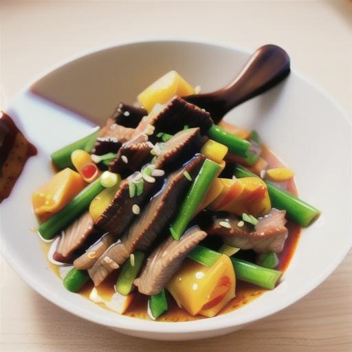 Chinese beef with sweet orange sauce