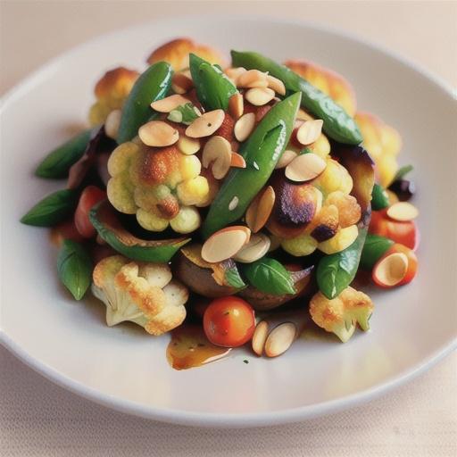 Roasted cauliflower with cumin, coriander and almonds