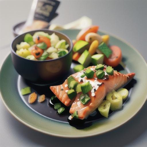 Salmon with wilted Asian greens