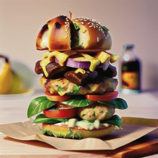 Open Italian chicken burgers