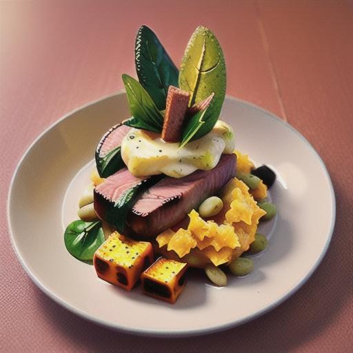 Mustard roast beef with sweet potato mash