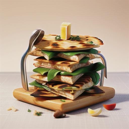 Satay chicken quesadillas