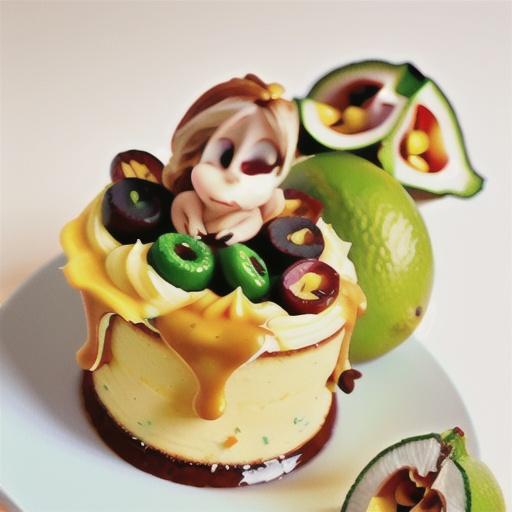 Coconut, lime and passionfruit syrup cakes