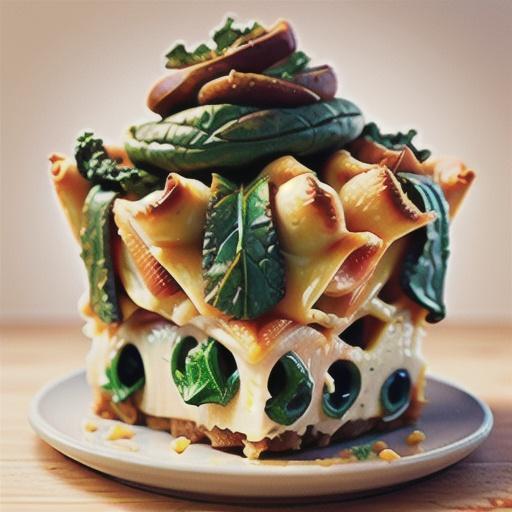 Cheesy rigatoni pie with crispy kale