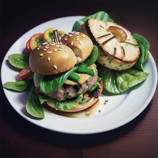Baked Chicken Burgers with Mushrooms and Spinach