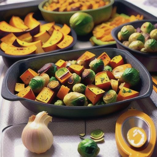 Sheet Pan Vegan Roasted Brussels Sprouts and Butternut Squash