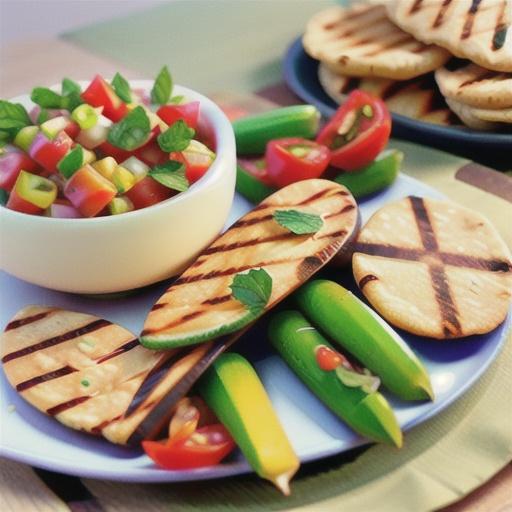 Minted Tomato Salsa with Grilled Pita Chips