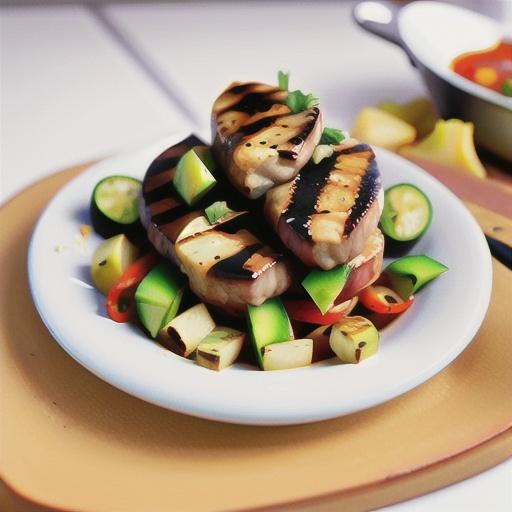 Chilli steaks with chargrilled potato salad
