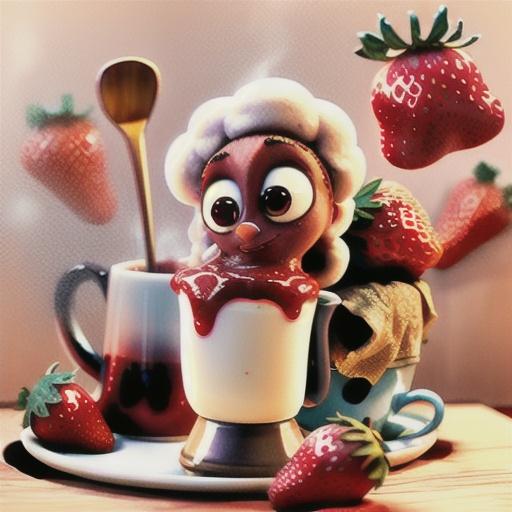 Warm strawberry scrolls