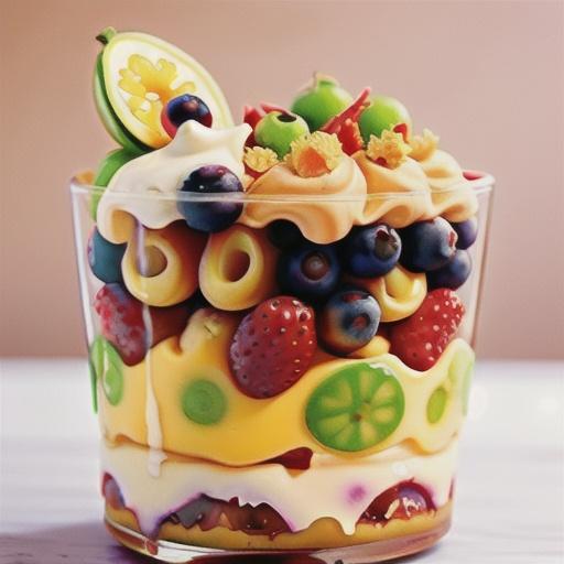 Boozy passionfruit and berry trifles