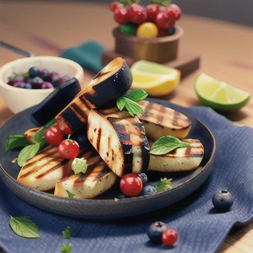 Grilled Halloumi with Herbed Berry Salsa