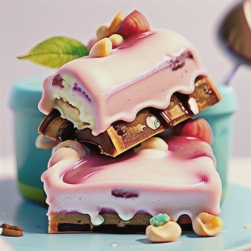 Peach macadamia ice-cream bars