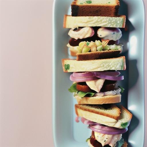 Chicken and apple sandwiches with poppy seed mayo