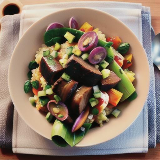 Moroccan spiced lamb with quinoa salad